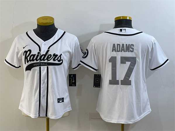 Women's Las Vegas Raiders #17 Davante Adams White Silver With Patch Cool Base Stitched Baseball Jersey,We sell and wholesale Women's Las Vegas Raiders #17 Davante Adams White Silver With Patch Cool Base Stitched Baseball Jersey on line form chian!